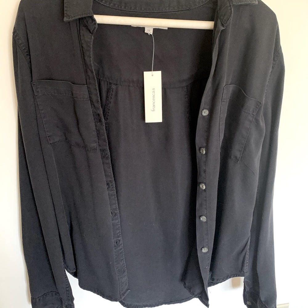 Charcoal grey button down shirt